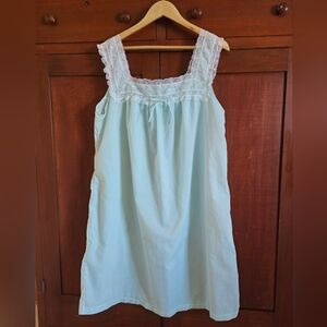 Komar womens Mint Lace Trim Chemise/nightgown, Large. Made In USA